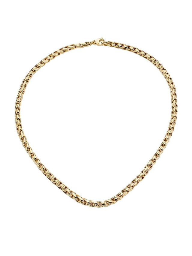 Womens 14K Yellow Gold Round Wheat Chain Necklace Product Image