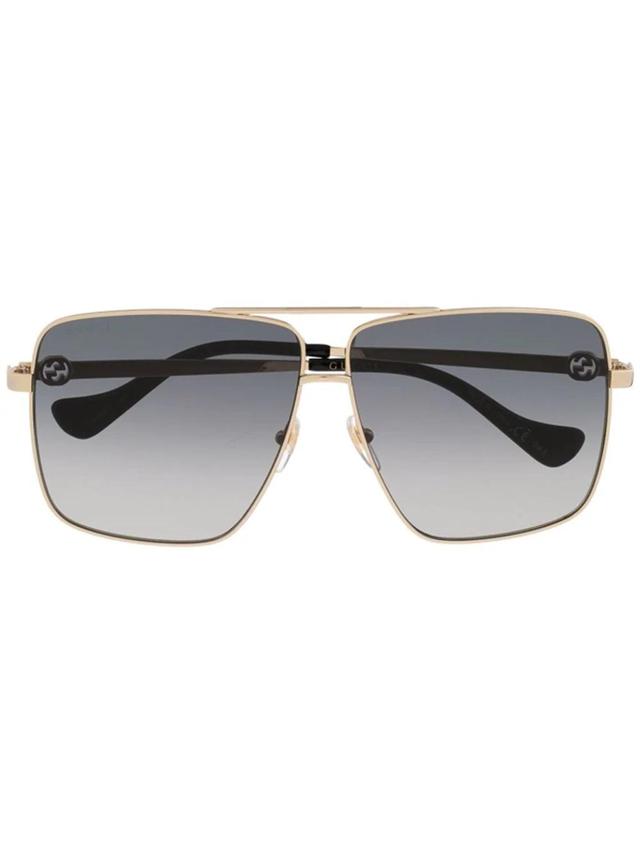 Square-frame Sunglasses In Gold Product Image