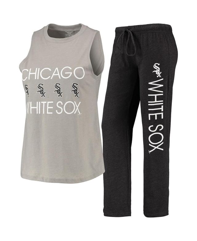 Womens Concepts Sport /Gray Chicago White Sox Meter Muscle Tank Top & Pants Sleep Set Product Image