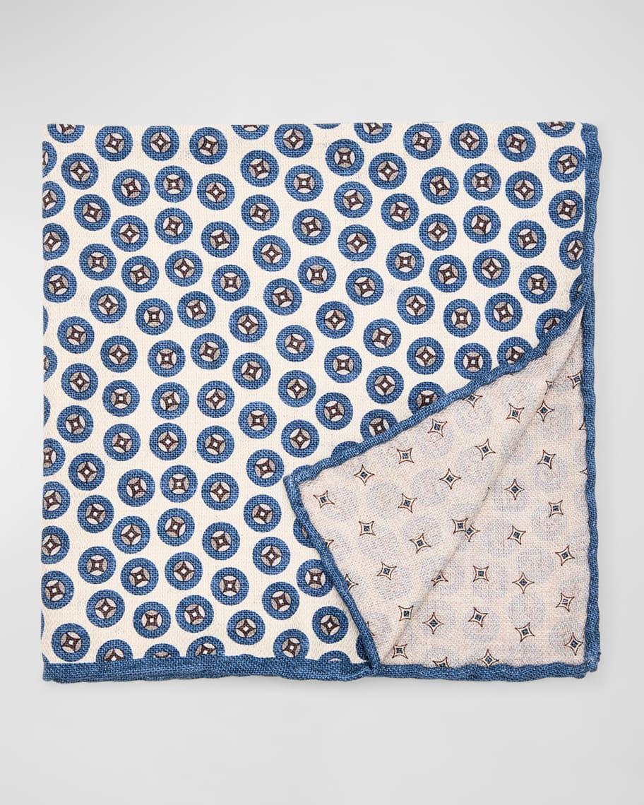 Men's Geometric Design Silk Pocket Square Product Image