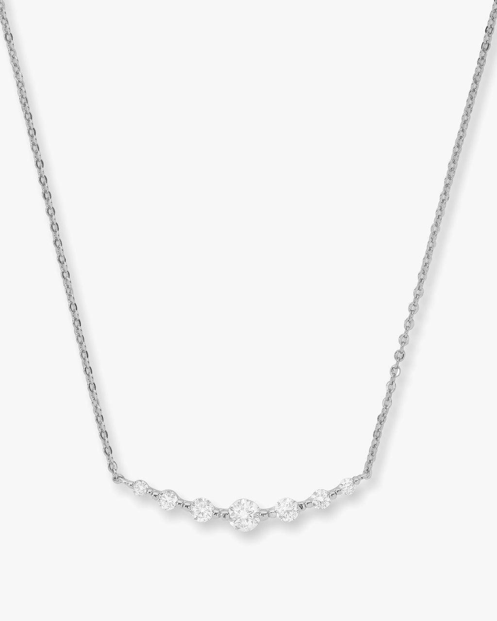 She's an Icon Multi Stone Pendant Necklace - Silver|White Diamondettes Product Image