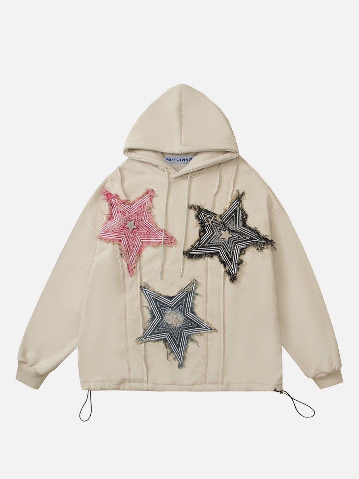 Aelfric Eden Star Applique Embroidery Hoodie Product Image