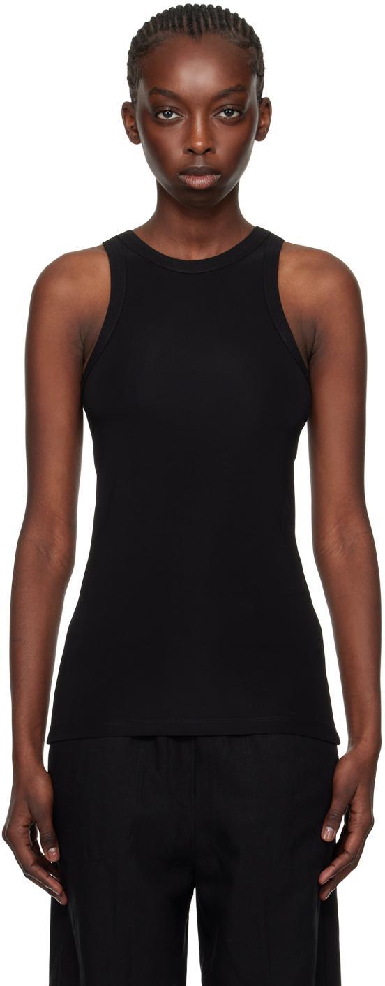 Black Fluid Tank Top In 001 Black Product Image