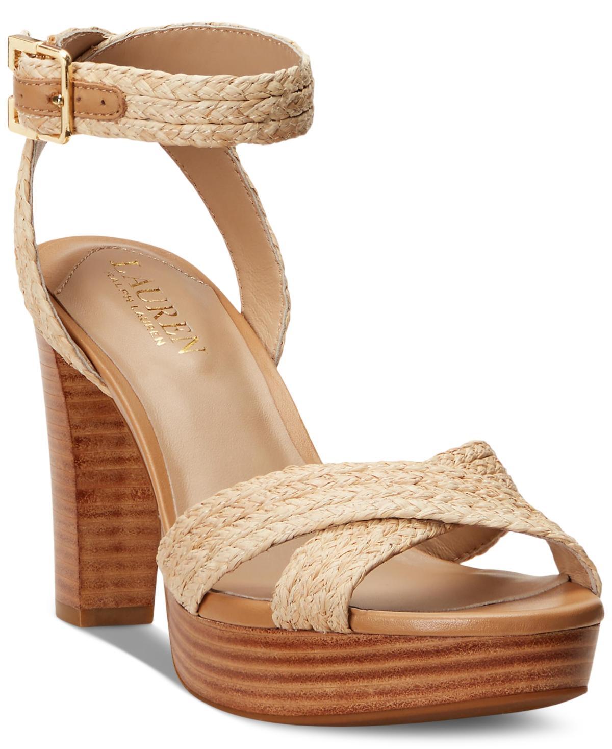 Lauren Ralph Lauren Womens Sasha Ankle-Strap Platform Dress Sandals Product Image