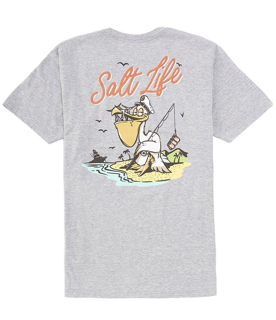 Salt Life Short Sleeve Gone Fishing Heathered Graphic T-Shirt Product Image