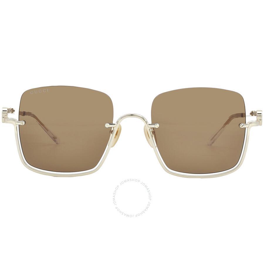 Brown Square Ladies Sunglasses Gg1279s 002 54 In Brown / Gold Product Image