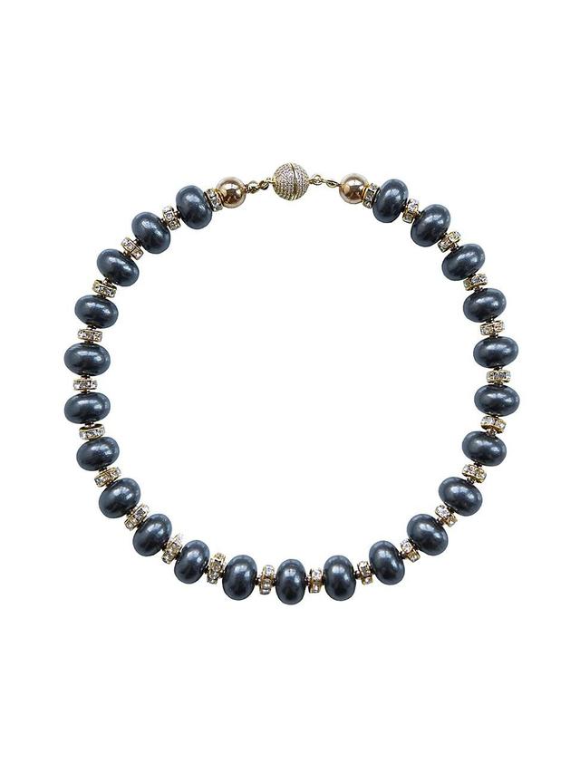 Womens La Dolce Vita Mika 18K-Gold-Plated, Crystal, Silver Hematite & Wood Necklace Product Image