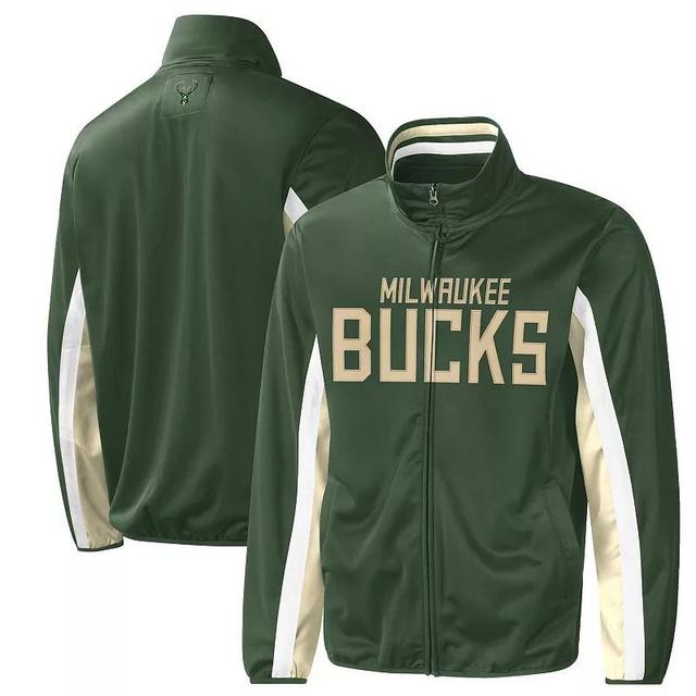 Mens G-III Sports by Carl Banks Hunter Green Milwaukee Bucks Contender Wordmark Full-Zip Track Jacket Product Image