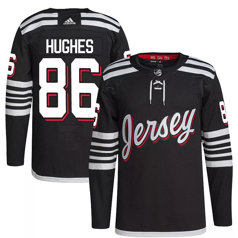 Mens adidas Jack Hughes Black New Jersey Devils Alternate Primegreen Authentic Pro Player Jersey Product Image