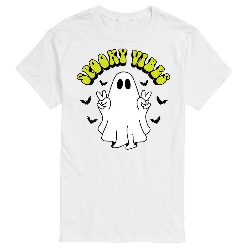 Mens Spooky Vibes Ghost Graphic Tee Orange Product Image