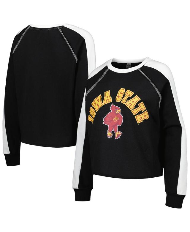 Womens Gameday Couture Black Iowa State Cyclones Blindside RaglanCropped Pullover Sweatshirt Product Image