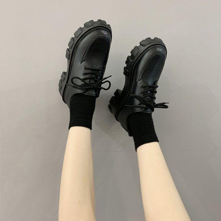 Plain Platform Chunky Heel Oxfords Product Image