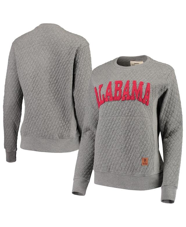 Womens Pressbox Heather Charcoal Alabama Crimson Tide Moose Quilted Pullover Sweatshirt Product Image