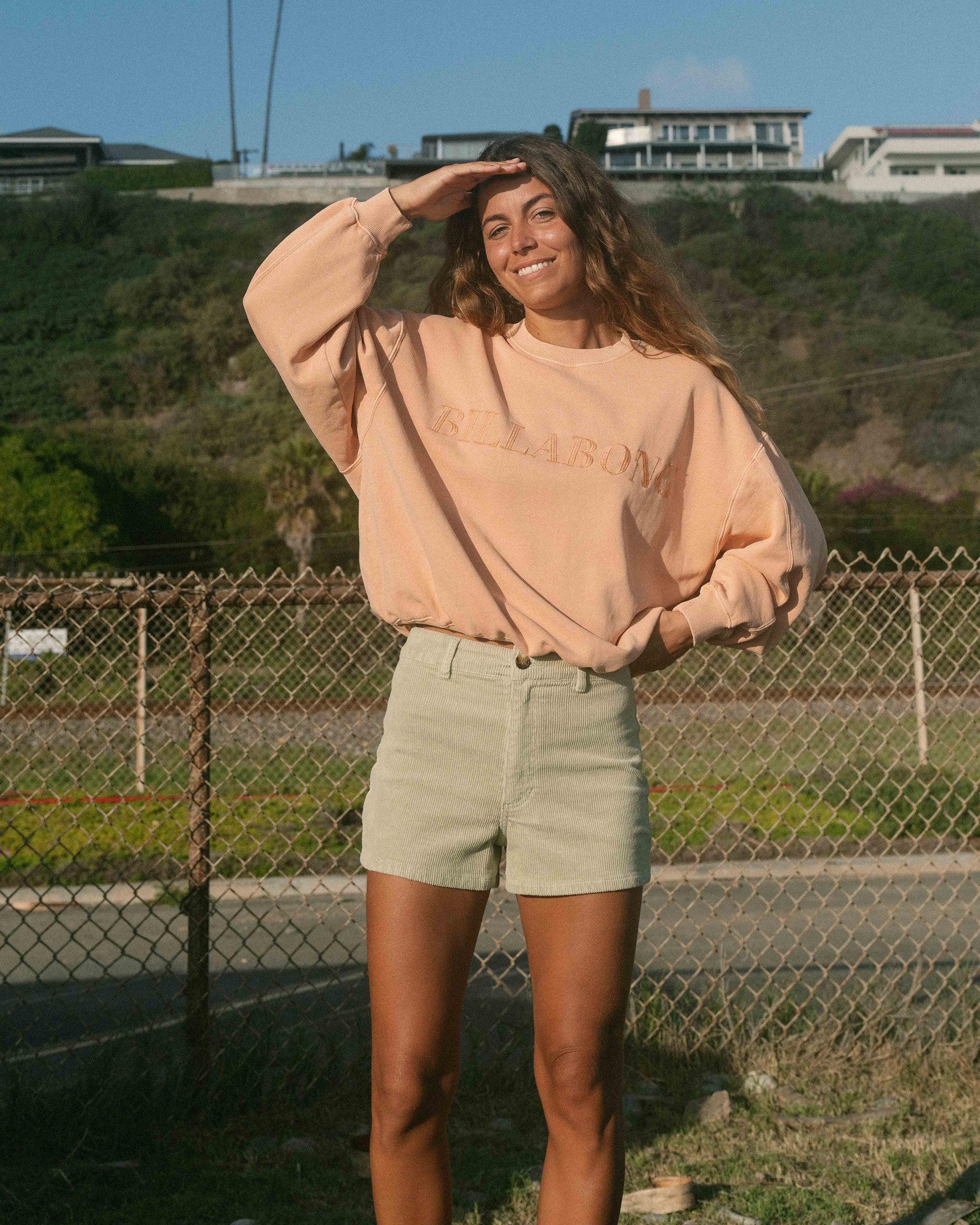 Free Fall Corduroy Shorts - Avocado Female Product Image