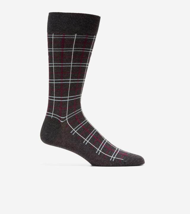 1 Pack Men's Plaid Dress Crew Socks Product Image