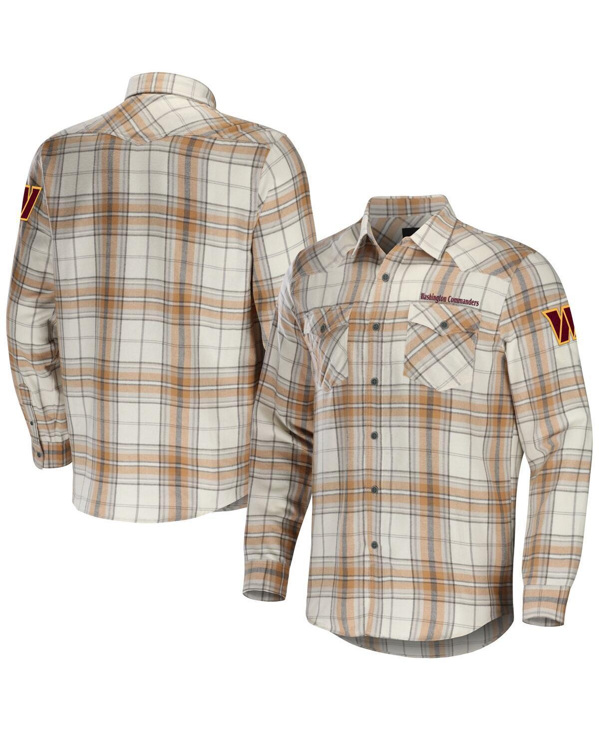 Mens NFL x Darius Rucker Collection by Fanatics Tan Washington Commanders Flannel Long Sleeve Button-Up Shirt Product Image