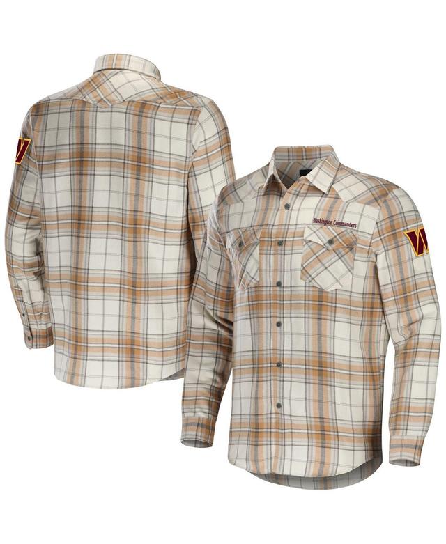 Mens NFL x Darius Rucker Collection by Fanatics Tan Chicago Bears Flannel Long Sleeve Button-Up Shirt Product Image