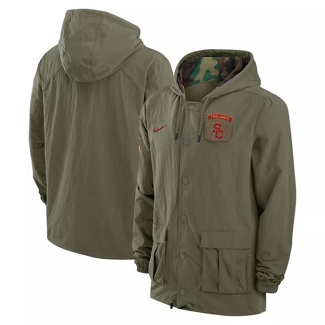 Mens Nike Olive Georgia Bulldogs 2024 Military Appreciation Full-Snap Hoodie Military Jacket Product Image