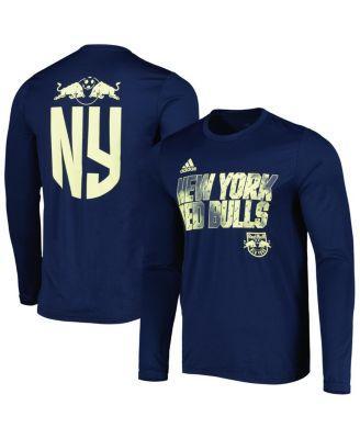 Mens adidas Navy New York Red Bulls Jersey Hook Aeroready Long Sleeve T-shirt Product Image