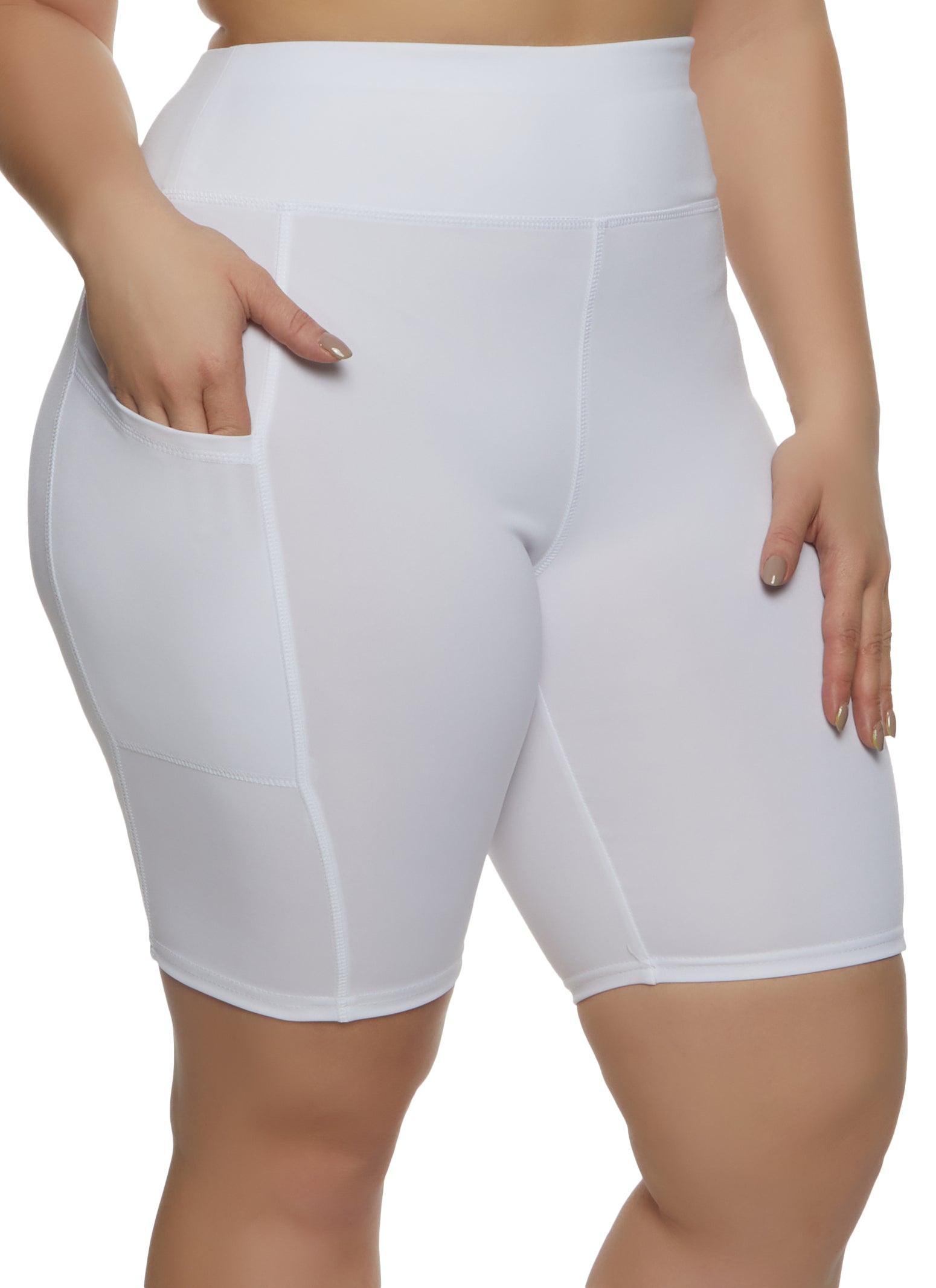 Womens Plus Size Basic Pocket Biker Shorts Product Image