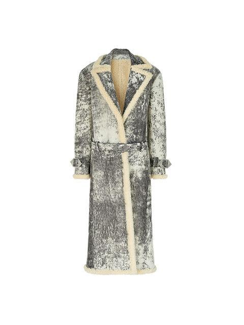 Milk and dark grey long coat Product Image