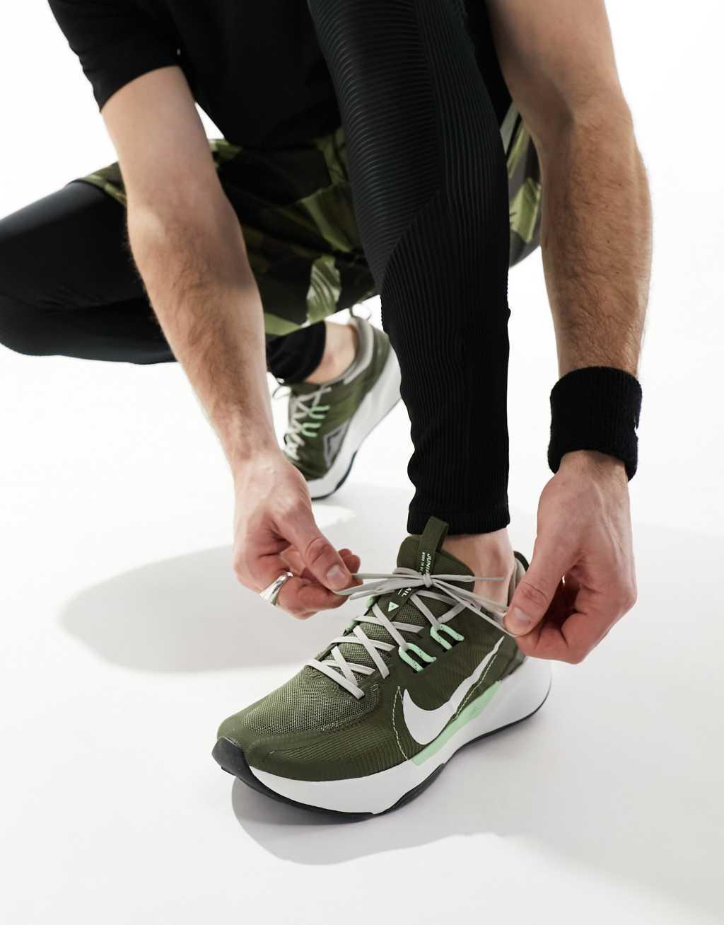 Nike Running Juniper Trail 2 sneakers in dark green and white Product Image