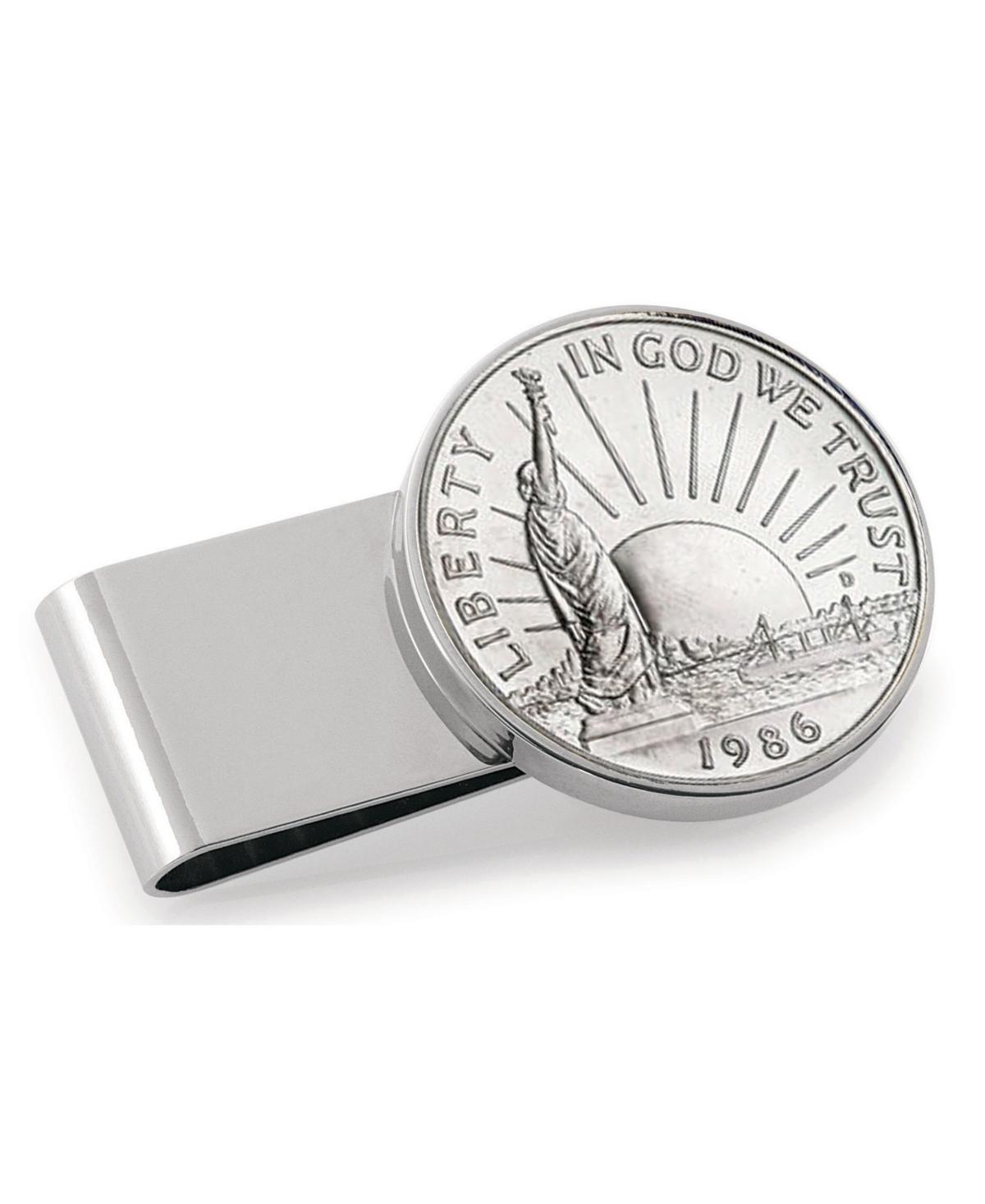 Mens American Coin Treasures Statue of Liberty Commemorative Half Dollar Stainless Steel Coin Money Clip Product Image