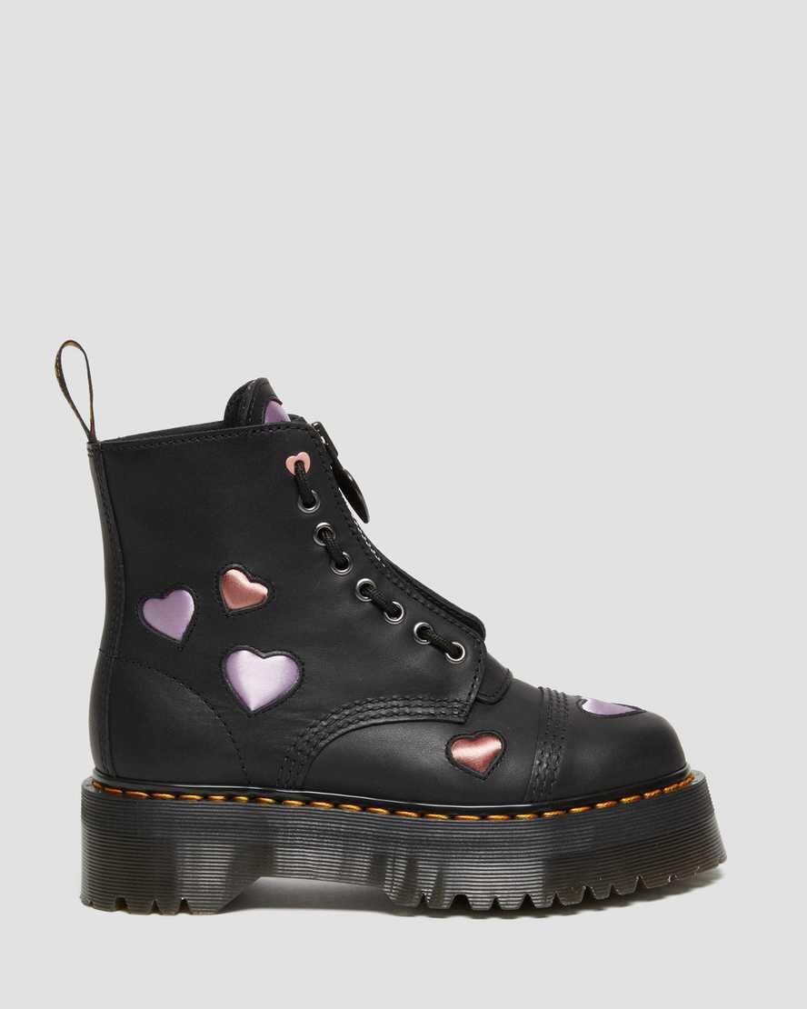 Sinclair Leather Heart Platform Boots Product Image