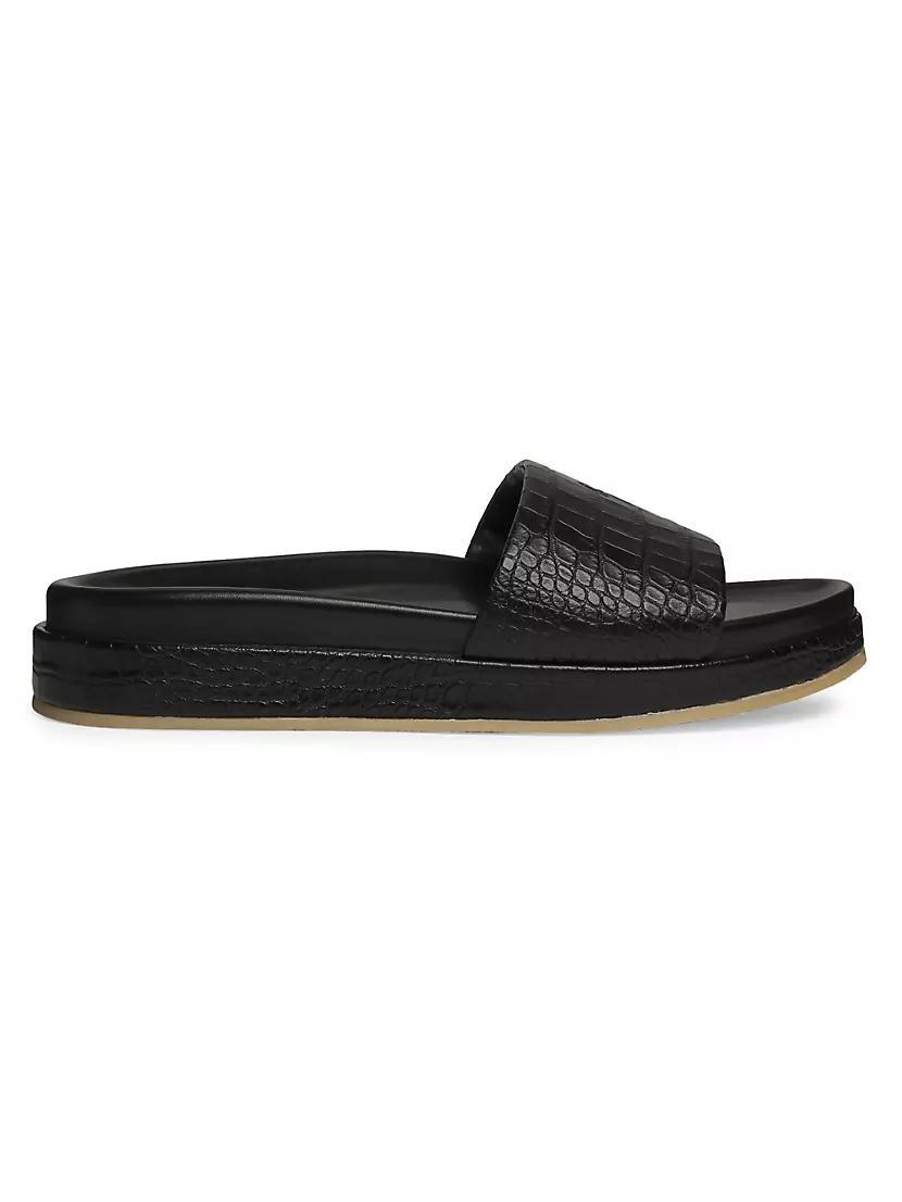 Mens Brazilieiro Embossed-Leather Pool Slides Product Image