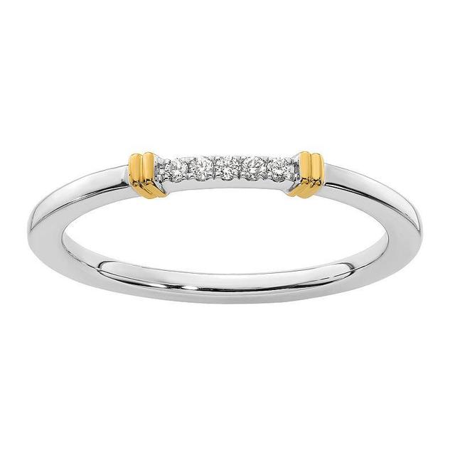 Stacks & Stones 14k Gold & 18k White Gold Two-Tone 1/10 Carat T.W. Diamond Stackable Ring, Womens 14k Two Tone Product Image