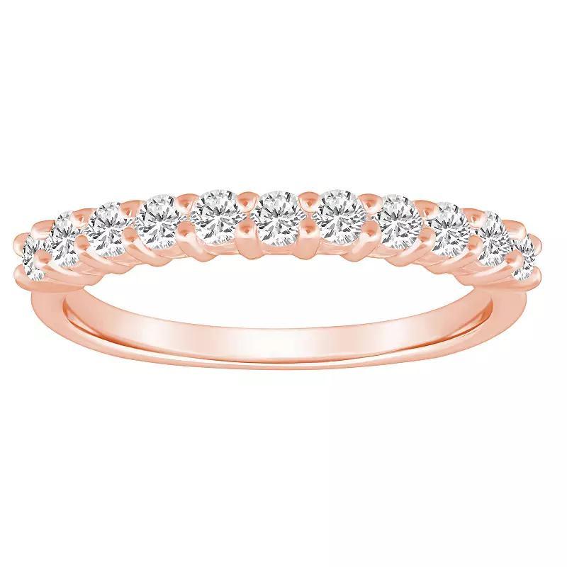 Alyson Layne 14k Gold 1/2 Carat T.W. Diamond 11-Stone Wedding Band, Womens Pink Product Image