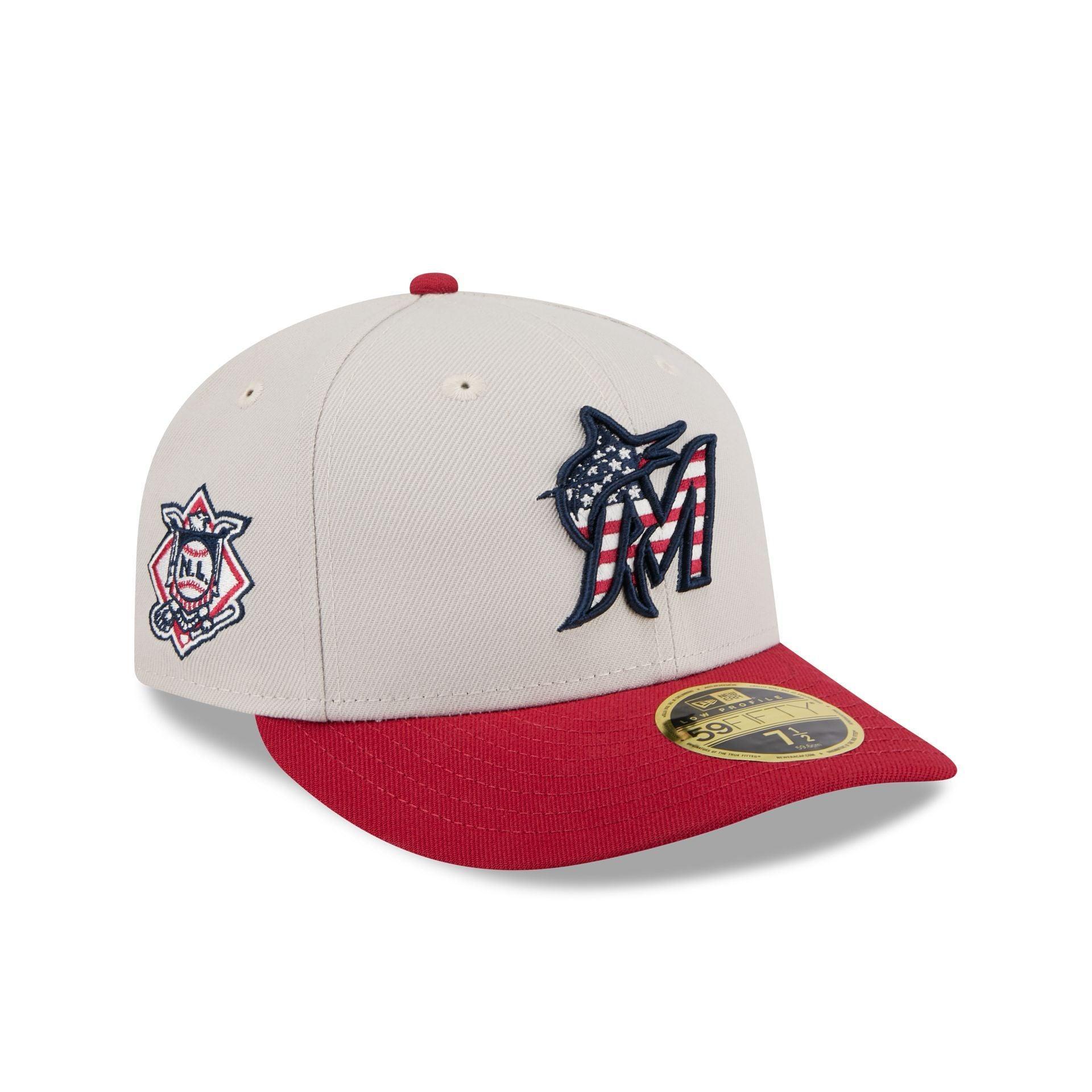 Miami Marlins Independence Day 2024 Low Profile 59FIFTY Fitted Hat Male Product Image