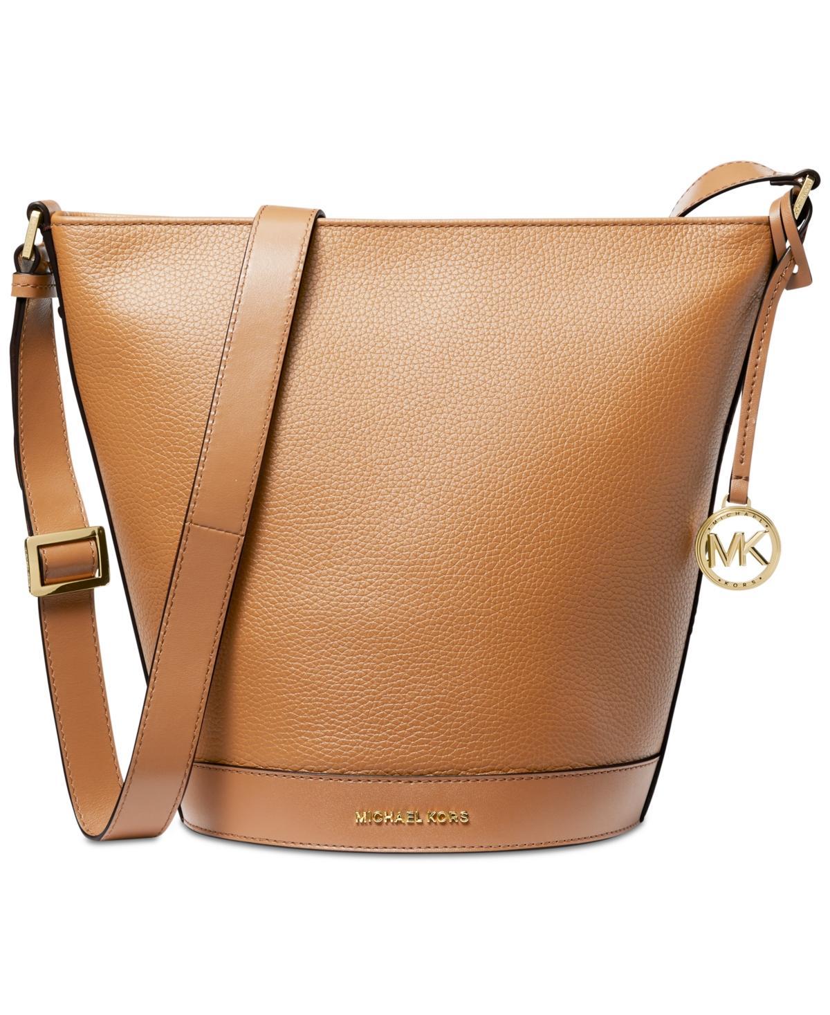 MICHAEL Michael Kors Townsend Medium Top Zip Bucket Messenger (Pale Peanut) Cross Body Handbags Product Image