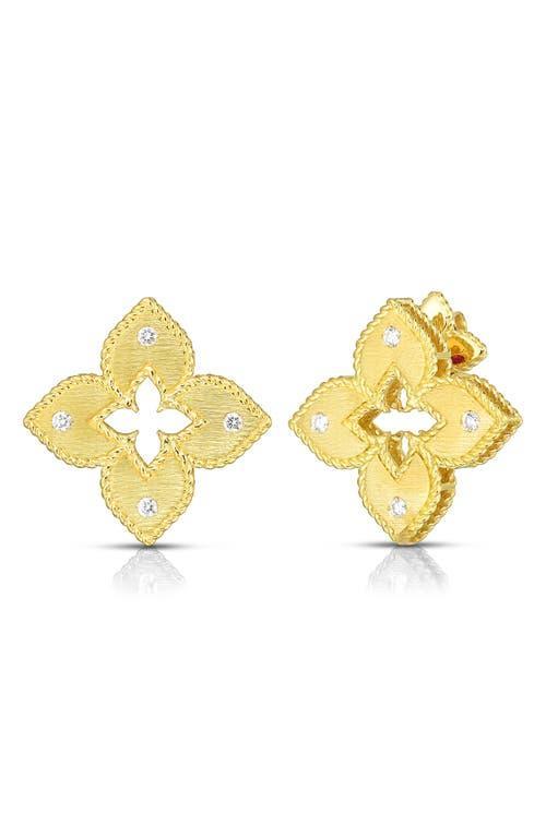 Womens Venetian Princess 18K Yellow Gold & Diamond Stud Earrings Product Image