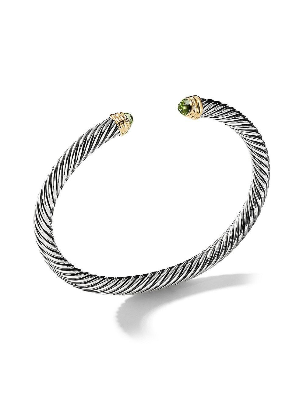 Womens Classic Cable Bracelet In Sterling Silver Product Image