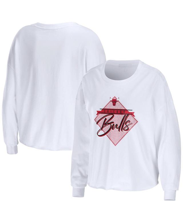 Womens WEAR by Erin Andrews Chicago Bulls Cropped Long Sleeve T-Shirt Product Image