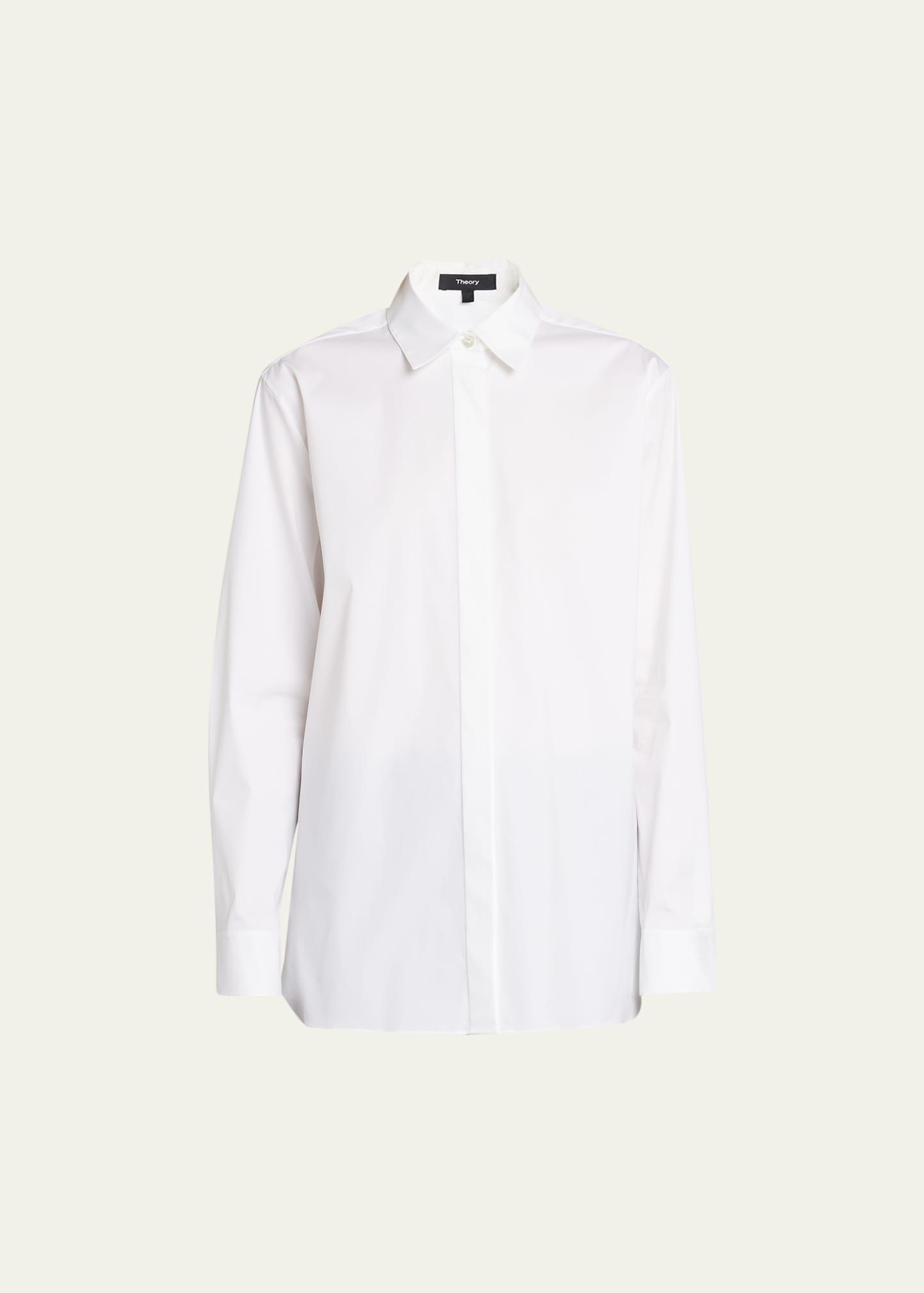 Classic Button-Front Boyfriend Shirt Product Image