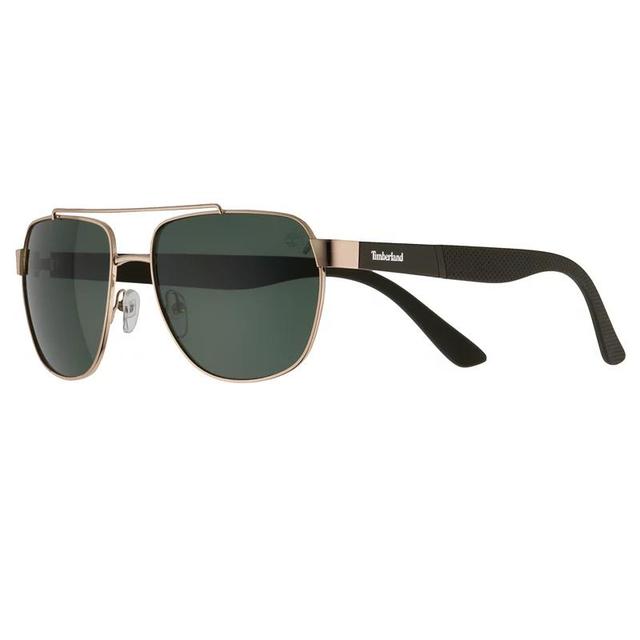 Mens Timberland 59mm Oversized Navigator Sunglasses, Gold Product Image