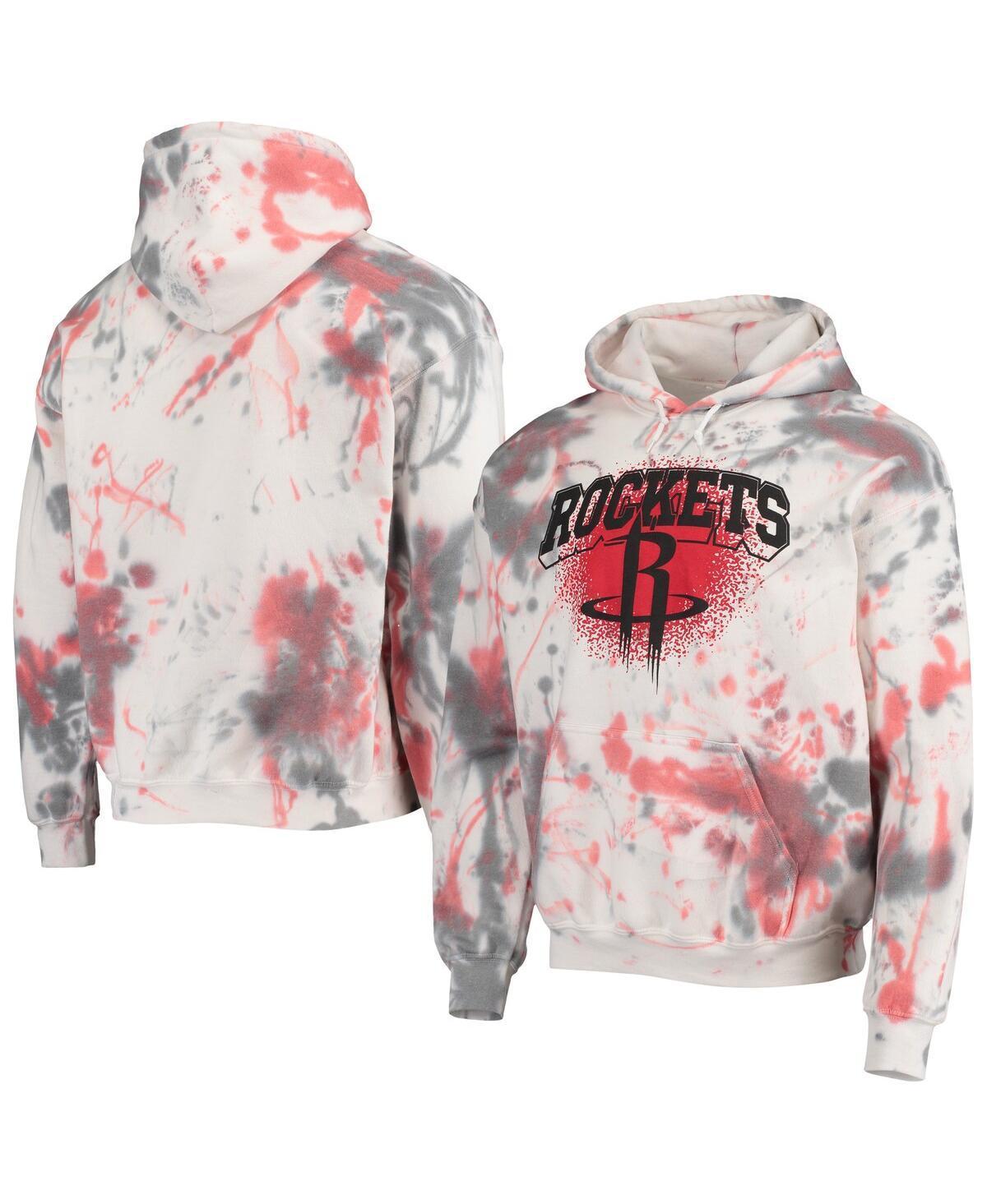 Mens Cream Houston Rockets Tie-Dye Pullover Hoodie Product Image