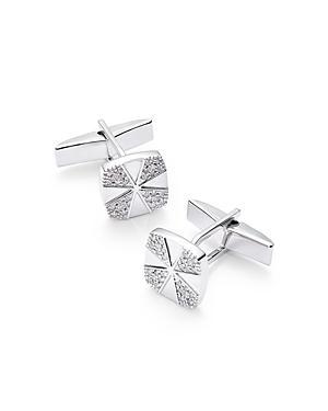 Bloomingdales Mens Diamond Patterned Cufflinks in 14K White Gold, 0.30 ct. t. w. Product Image