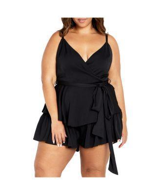 Plus Size Party Wrap Romper Product Image