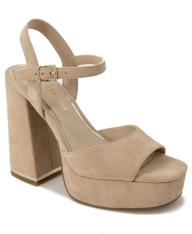 Kenneth Cole Womens Dolly Ankle Strap Espadrille Platform Sandals Product Image