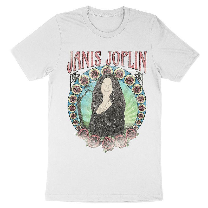 Mens Janis Joplin Roses Tee White Product Image