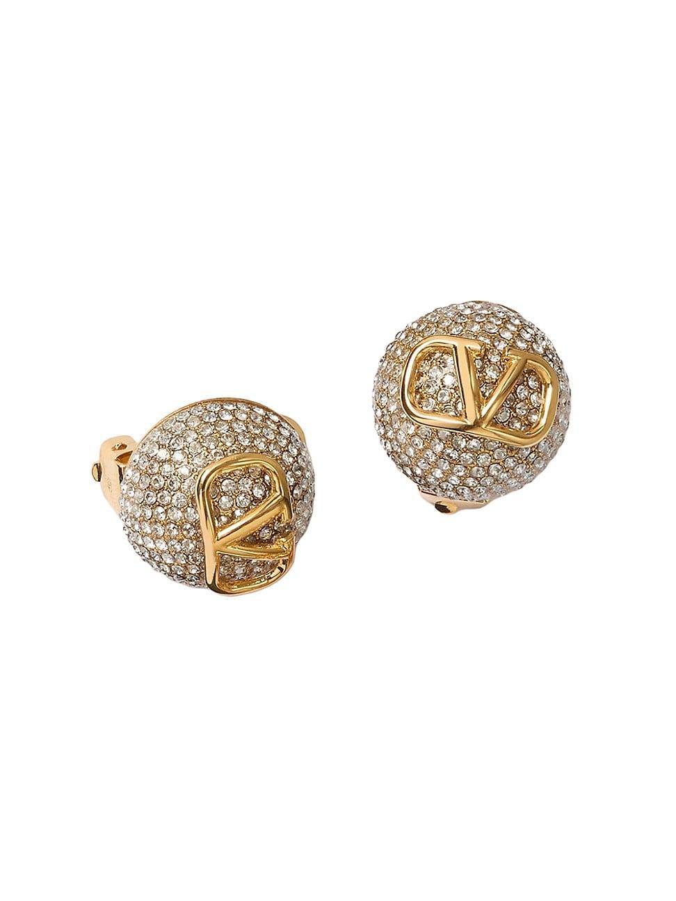 Womens VLogo Signature Metal and Swarovski Crystal Earrings Product Image