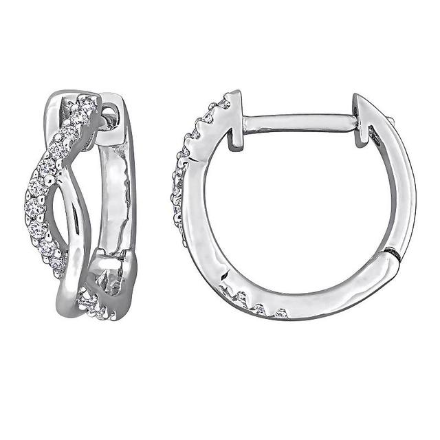 Stella Grace Sterling Silver 1/8 Carat T.W. Lab-Created Moissanite Hoop Earrings, Womens Product Image