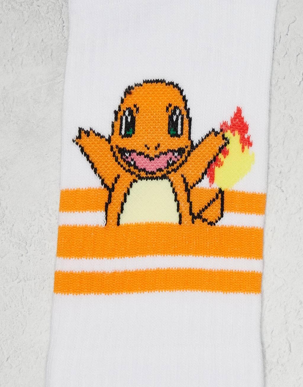 ASOS DESIGN 3 pack Sunset Pokémon sports socks in white with sports stripes Product Image