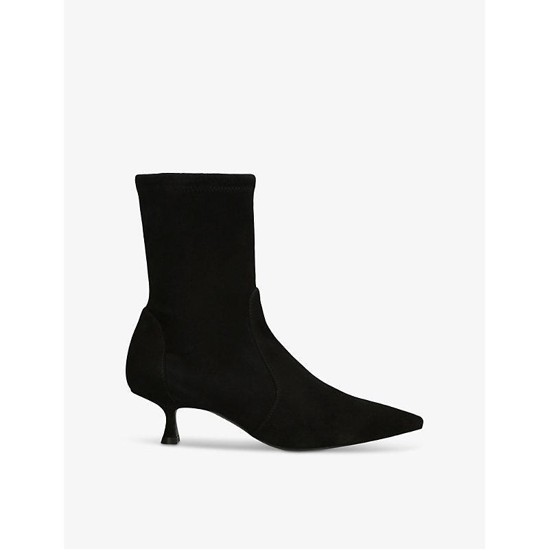 STUART WEITZMAN Naomi Stretch Suede Ankle Booties In Black Product Image