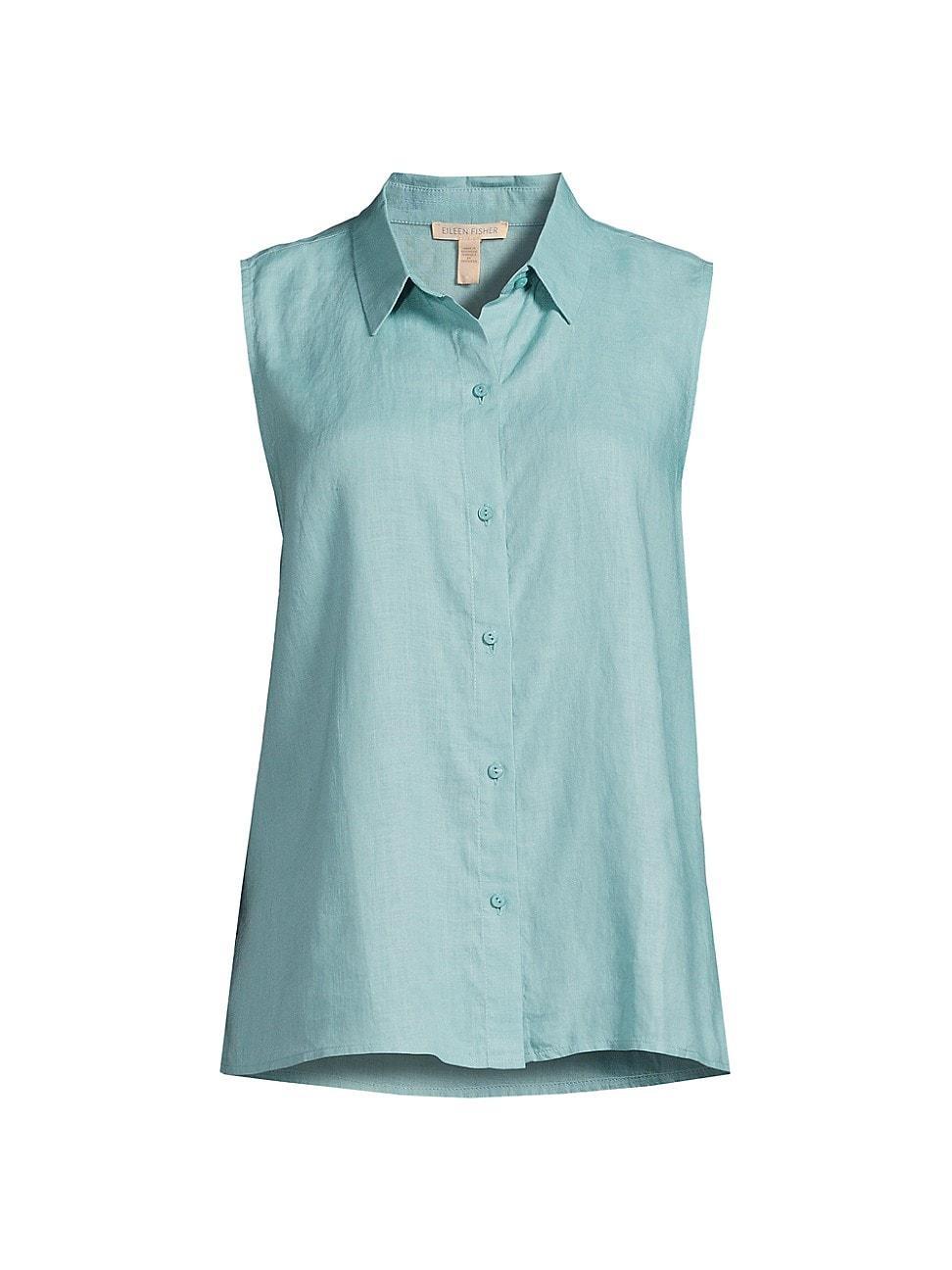 Womens Linen Sleeveless Shirt Product Image