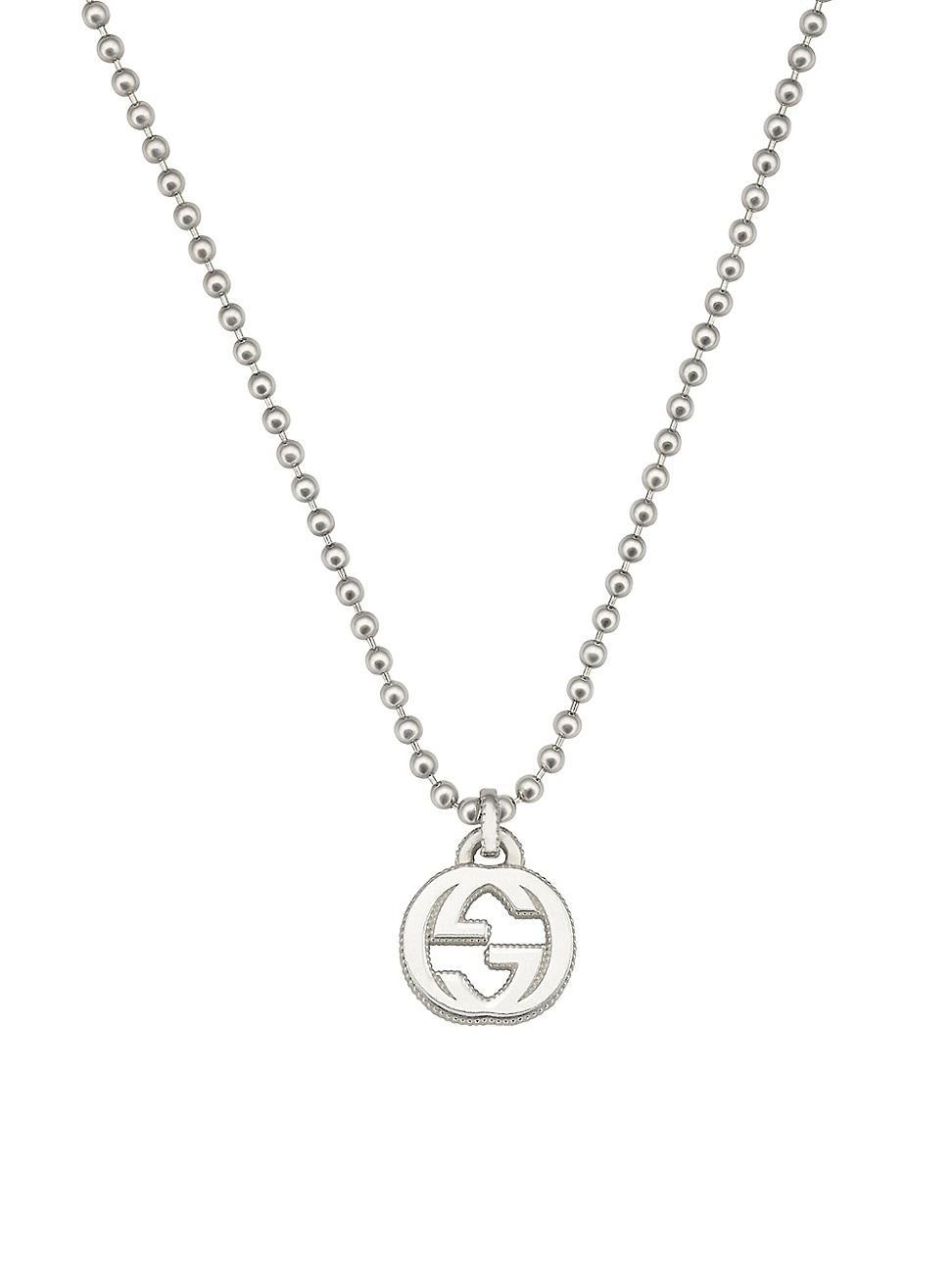 Mens Interlocking Sterling Silver Necklace Product Image