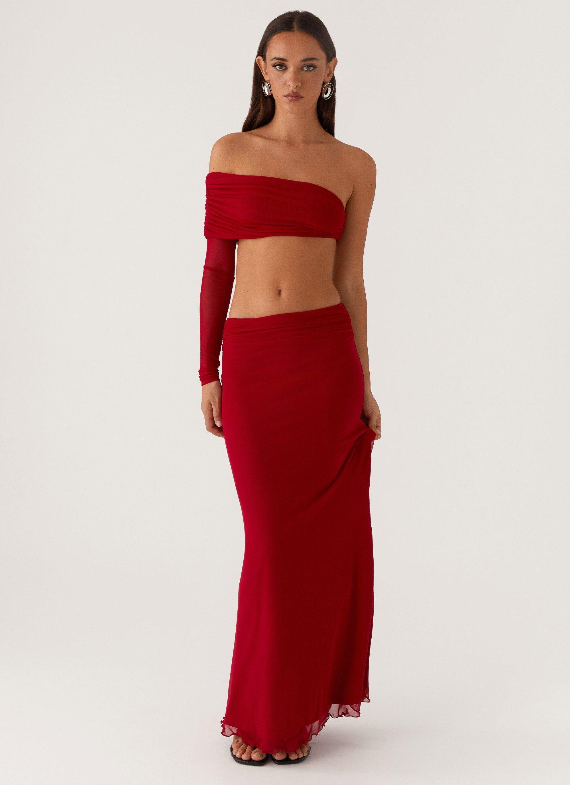 Rayne Maxi Skirt - Red Product Image